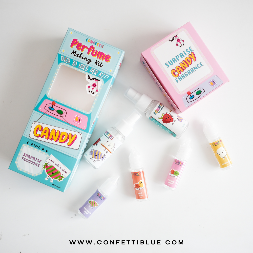 Candy Scented Confetti Blue Kids Perfume Kit For Kids